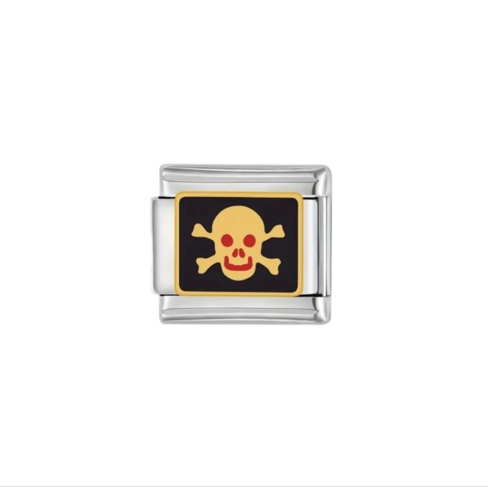 Skull & Crossbone Charm DIY‎ Italian Nomination Style Modular Charm Bracelet